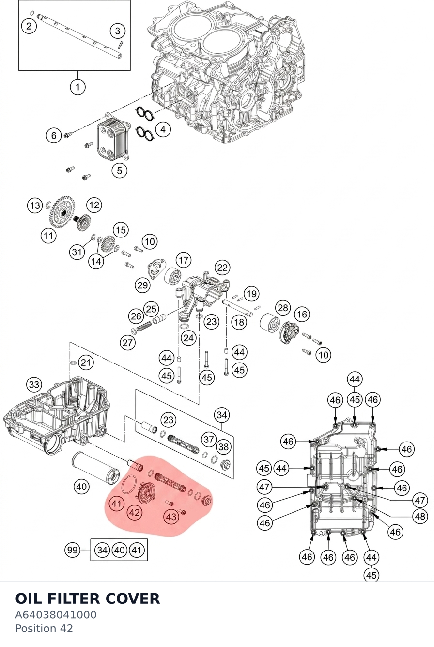 Diagram preview: OIL FILTER COVER (A64038041000)