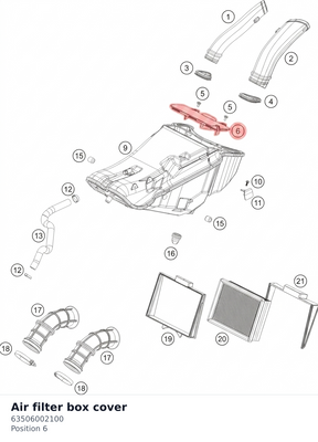Diagram preview: Air filter box cover (63506002100)