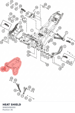 Diagram preview: HEAT SHIELD (90805090000)