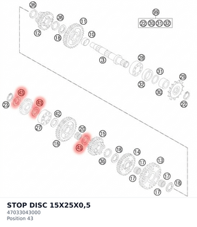 Diagram preview: STOP DISC 15X25X0,5 (47033043000)
