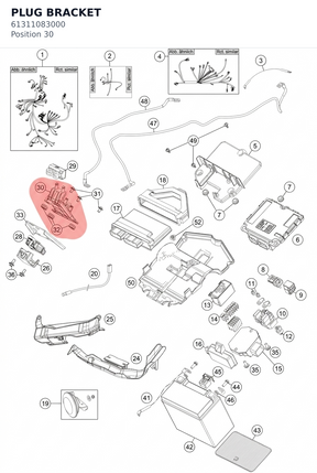 Diagram preview: PLUG BRACKET (61311083000)