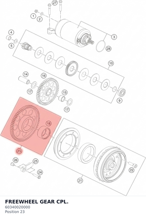 Diagram preview: FREEWHEEL GEAR CPL. (60340020000)
