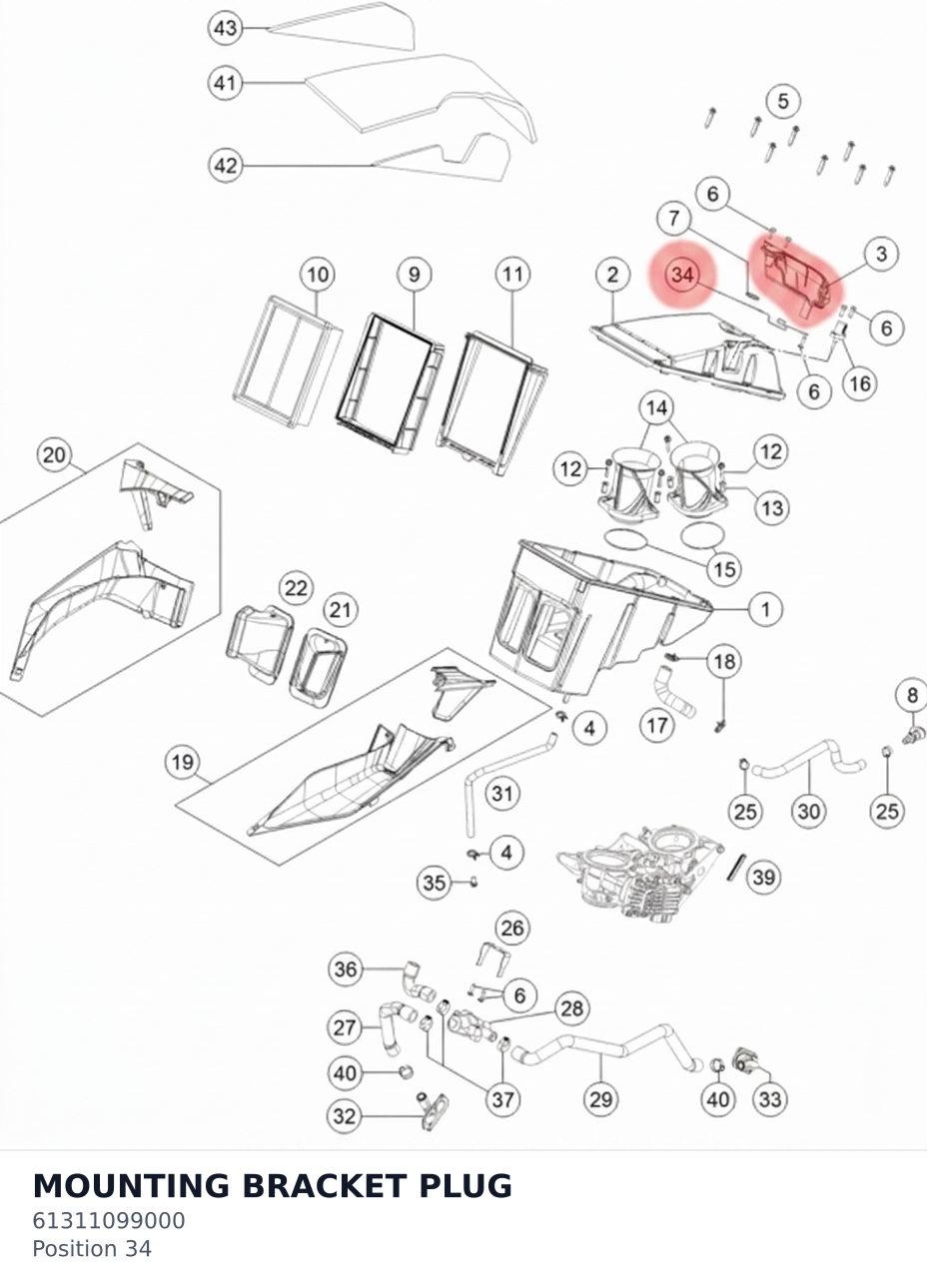 Diagram preview: MOUNTING BRACKET PLUG (61311099000)