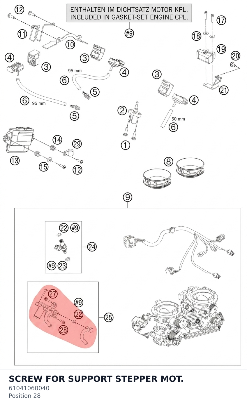 Diagram preview: SCREW FOR SUPPORT STEPPER MOT. (61041060040)