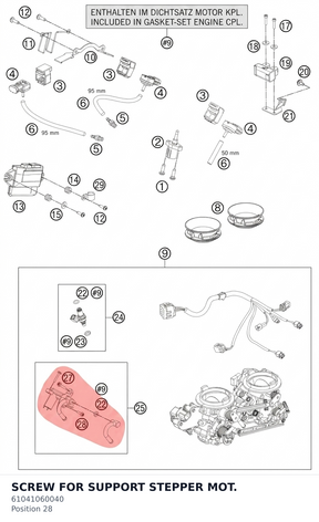 Diagram preview: SCREW FOR SUPPORT STEPPER MOT. (61041060040)