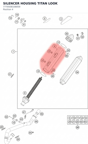 Diagram preview: SILENCER HOUSING TITAN LOOK (7770508108059)