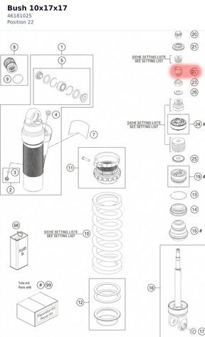 Diagram preview: Bush 10x17x17 (46181025)