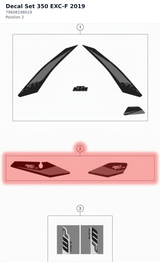 Diagram preview: Decal Set 350 EXC-F 2019 (79608198019)
