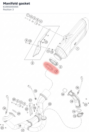 Diagram preview: Manifold gasket (61905005005)