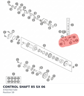 Diagram preview: CONTROL SHAFT 85 SX         06 (47037057100)