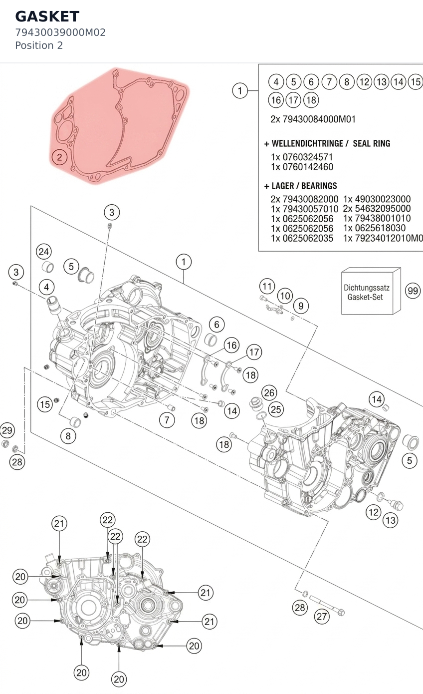 Diagram preview: GASKET (79430039000M02)