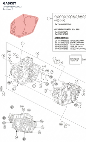 Diagram preview: GASKET (79430039000M02)