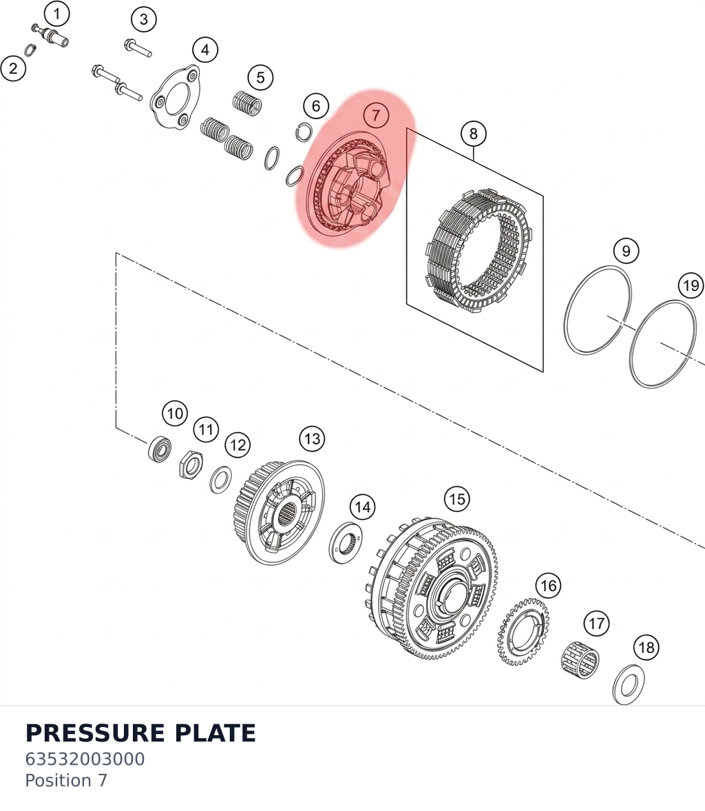 Diagram preview: PRESSURE PLATE (63532003000)
