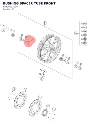 Diagram preview: BUSHING SPACER TUBE FRONT (60309011000)