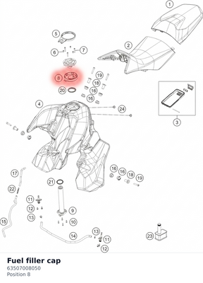 Diagram preview: Fuel filler cap (63507008050)