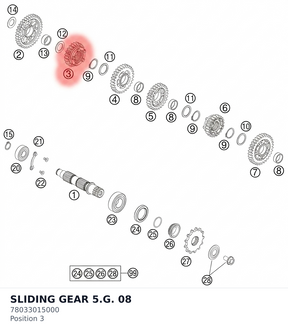 Diagram preview: SLIDING GEAR 5.G.           08 (78033015000)