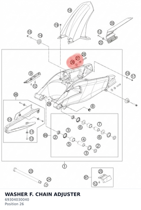 Diagram preview: WASHER F. CHAIN ADJUSTER (69304030040)