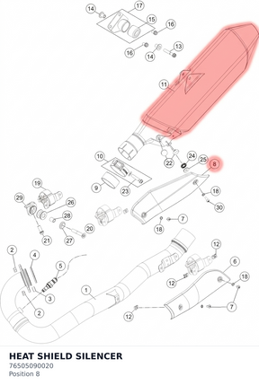 Diagram preview: HEAT SHIELD SILENCER (76505090020)