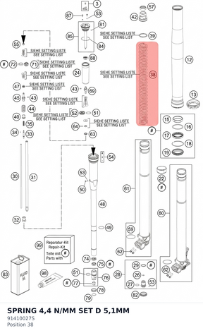 Diagram preview: SPRING 4,4 N/MM SET D 5,1MM (91410027S)