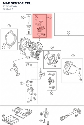 Diagram preview: MAP SENSOR CPL. (77741085044)