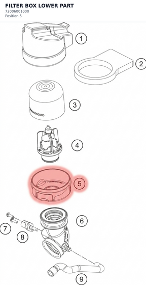 Diagram preview: FILTER BOX LOWER PART (72006001000)