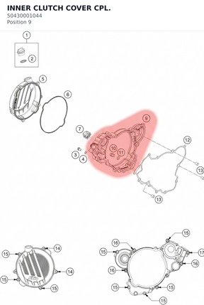 Diagram preview: INNER CLUTCH COVER CPL. (50430001044)