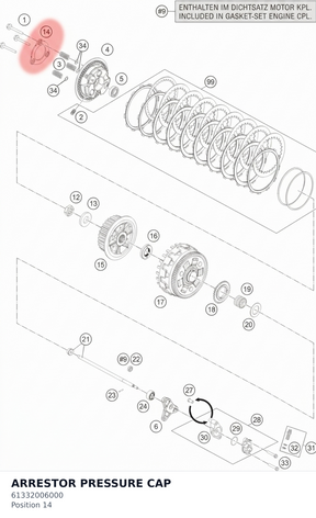 Diagram preview: ARRESTOR PRESSURE CAP (61332006000)