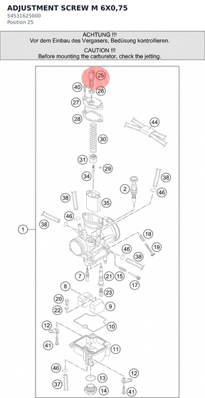 Diagram preview: ADJUSTMENT SCREW M 6X0,75 (54531625000)