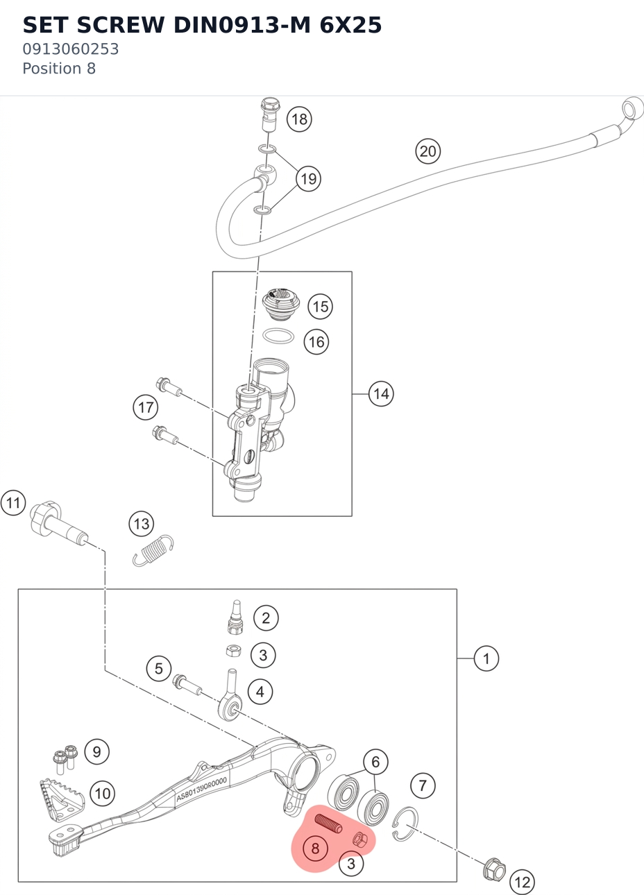 Diagram preview: SET SCREW DIN0913-M 6X25 (0913060253)