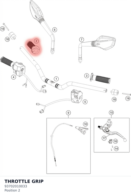 Diagram preview: THROTTLE GRIP (93702010033)