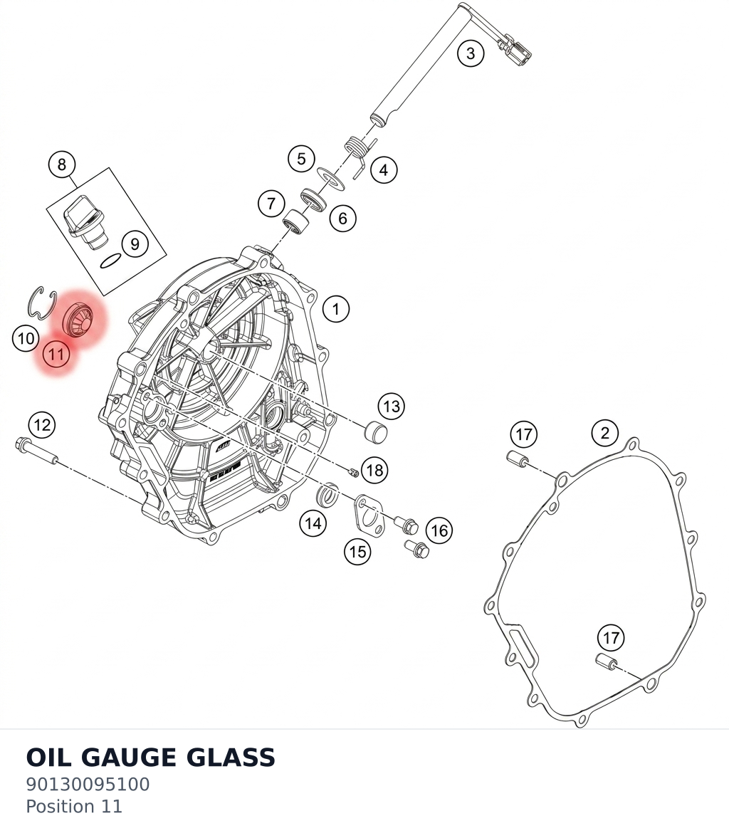 Diagram preview: OIL GAUGE GLASS (90130095100)