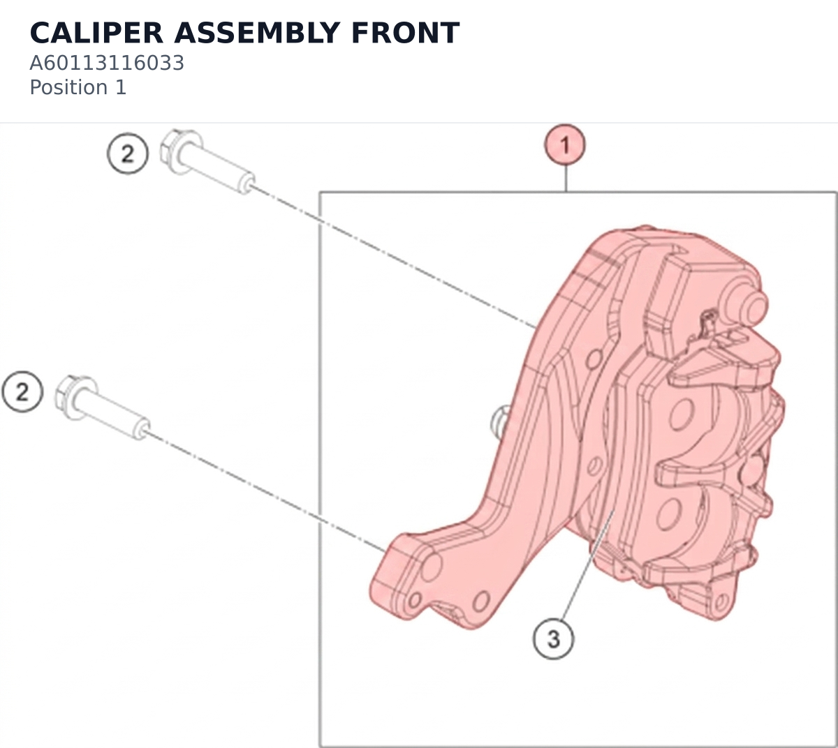 Diagram preview: CALIPER ASSEMBLY FRONT (A60113116033)