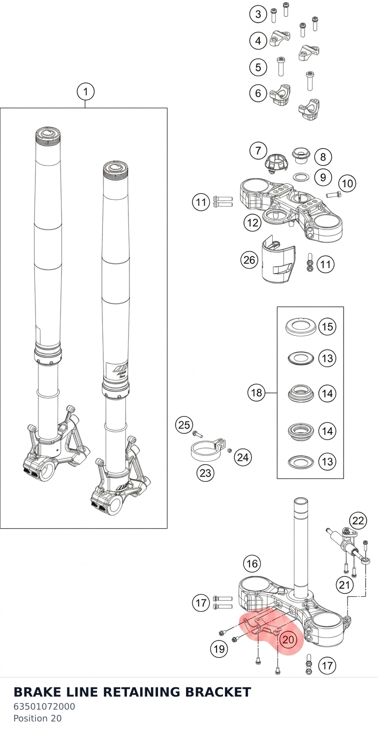 Diagram preview: BRAKE LINE RETAINING BRACKET (63501072000)