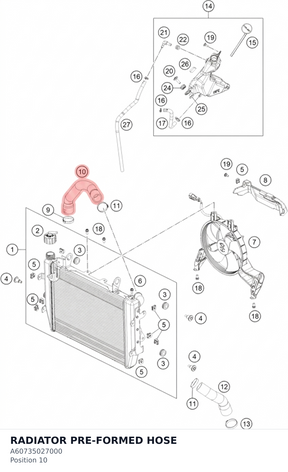 Diagram preview: RADIATOR PRE-FORMED HOSE (A60735027000)