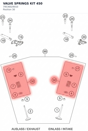 Diagram preview: VALVE SPRINGS KIT 450 (79536029010)