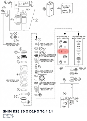 Diagram preview: SHIM D25,30 X D19 X T0,4    14 (50180995)