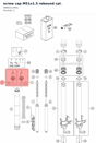 Diagram preview: screw cap M51x1.5 rebound cpl. (48602129S1)