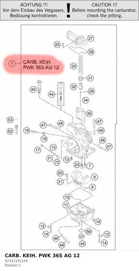 Diagram preview: CARB. KEIH. PWK 36S AG  12 (52331101144)