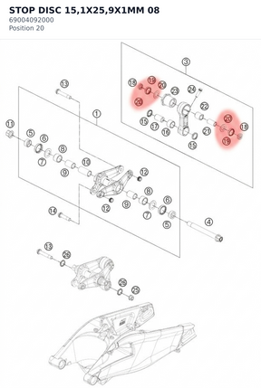 Diagram preview: STOP DISC 15,1X25,9X1MM     08 (69004092000)