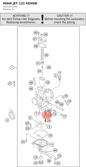 Diagram preview: MAIN JET 122 KEIHIN (54531623122)