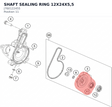 Diagram preview: SHAFT SEALING RING 12X24X5,5 (J760122455)
