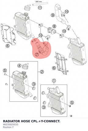 Diagram preview: RADIATOR HOSE  CPL.+Y-CONNECT. (46235025033)