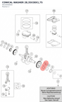 Diagram preview: CONICAL WASHER 28,35X38X1,75 (90230069000)