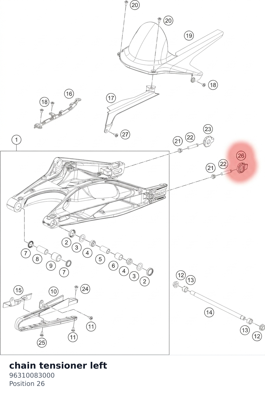 Diagram preview: chain tensioner left (96310083000)