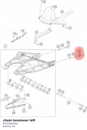 Diagram preview: chain tensioner left (96310083000)
