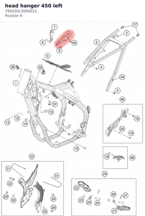 Diagram preview: head hanger 450 left (7950301300001S)