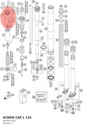 Diagram preview: SCREW CAP L 125 (48600516E1)