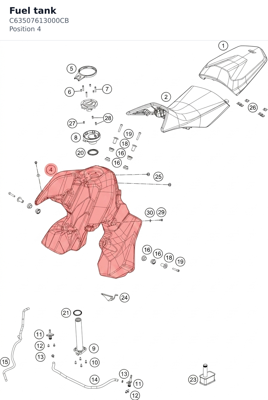 Diagram preview: Fuel tank (C63507613000CB)