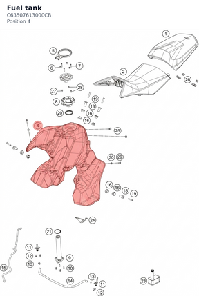 Diagram preview: Fuel tank (C63507613000CB)