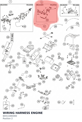 Diagram preview: WIRING HARNESS ENGINE (60411085000)